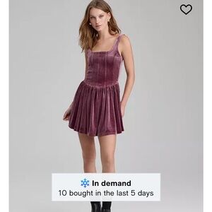 Velvet Sleeveless Dress in Purple